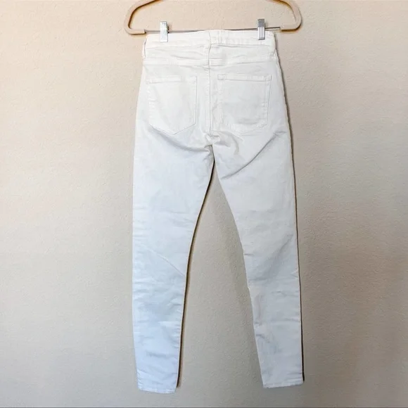 Everlane Mid Rise Skinny Ankle‎ Cropped Jeans Cotton White Size 24 Tall - Picture 10 of 11